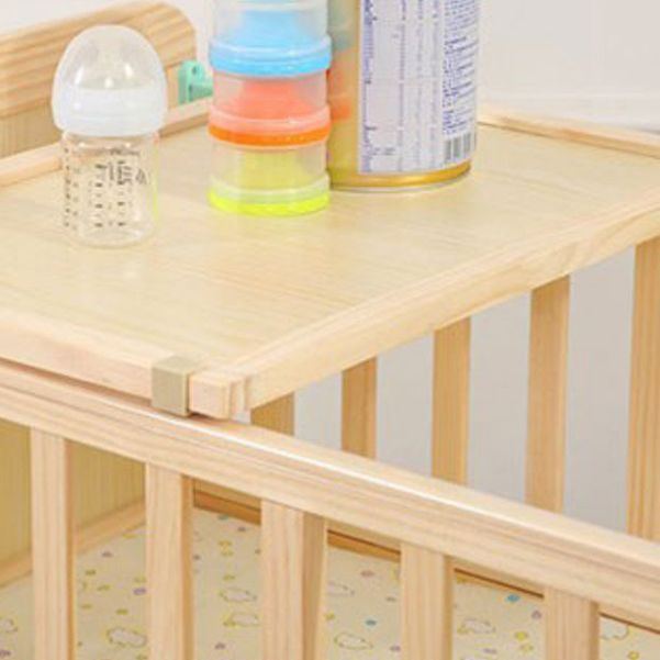 Solid Wood Convertible Crib Simple Crib with Adjustable Height