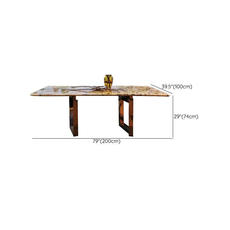 Rectangle Sled Base Dining Room Table Contemporary Dining Table