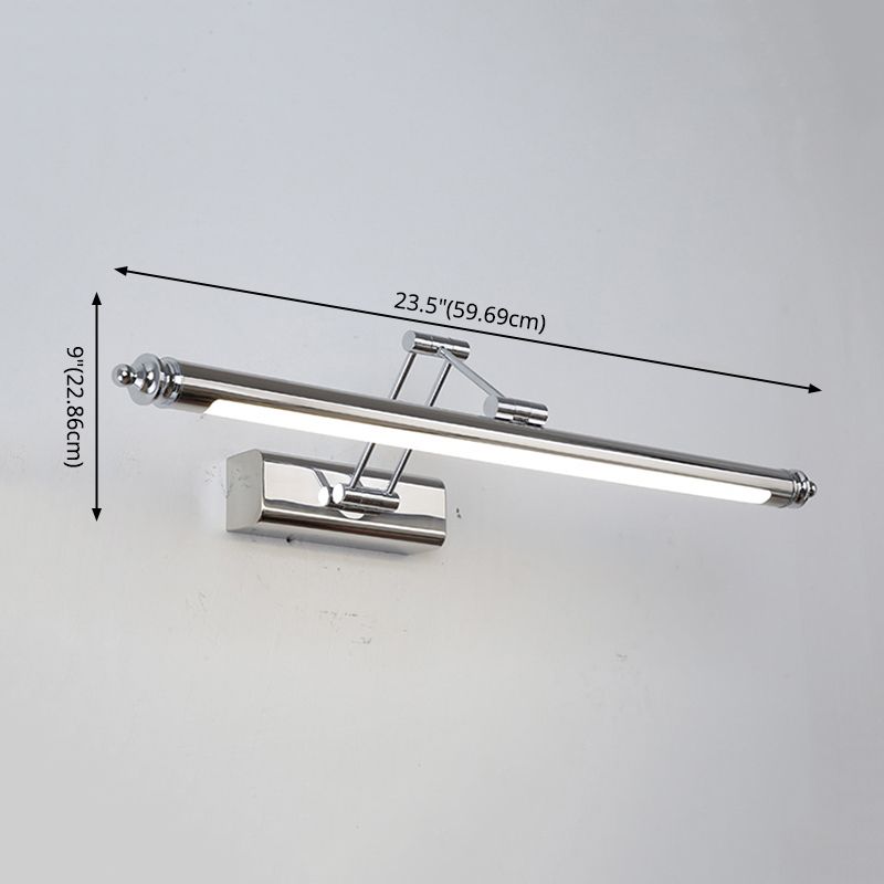Metal linear Shade Swing Arm Wall Lights Modern 1 Head Wall Mount Fixture in Chrome