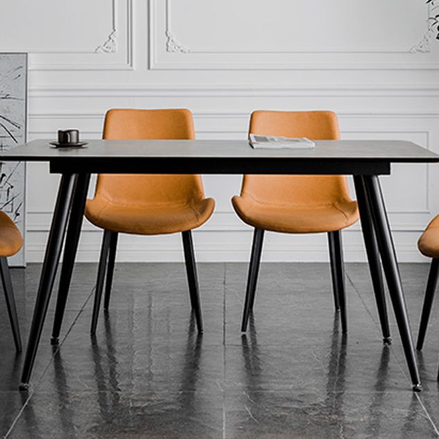Silla lateral de comedor de metal de estilo nórdico, silla lateral de comedor sin brazos para cocina