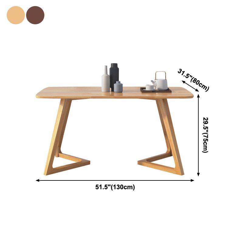 Mesa rectangular de roble moderno, muebles de pedestal doble de madera maciza para interiores