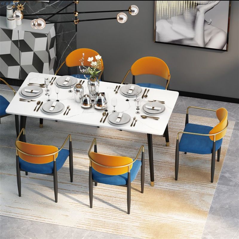 Metalen stoelen in Scandinavische stijl Set keuken eetkamer open achterste stoel