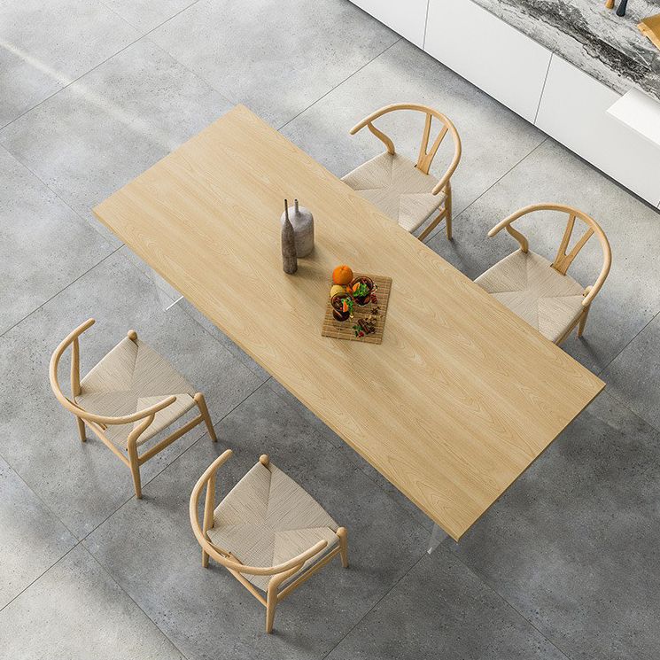 Solid Wood Double Pedestal Table Rectangle Modern Dining Room Kitchen Table