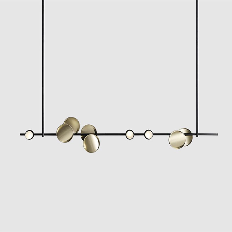 Modern Style Linear Hanging Pendant Lights Metal 12- Light Pendant Light Fixtures