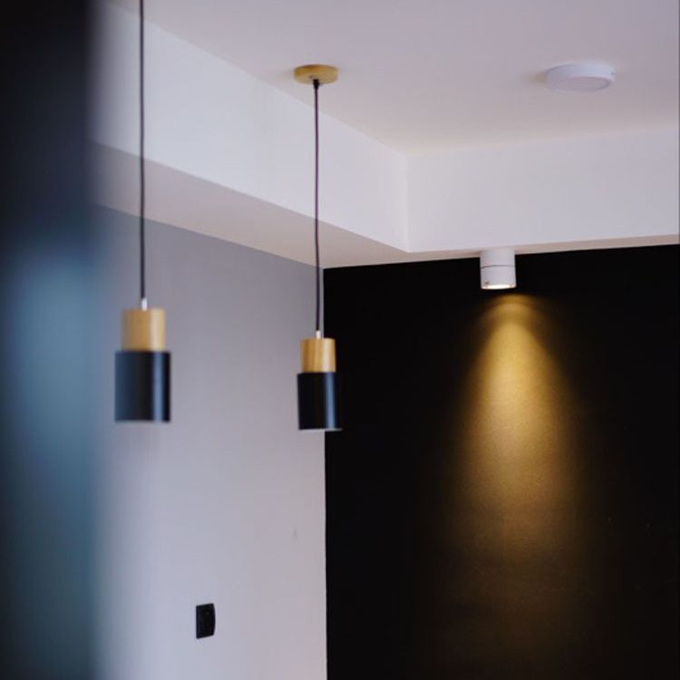 Cylindrical Mini Pendant Light Fixture Nordic Metal Single Hallway Hanging Light