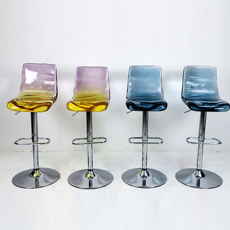 Low Back Armless Adjustable Height Swivel Bar Stool with Footrest