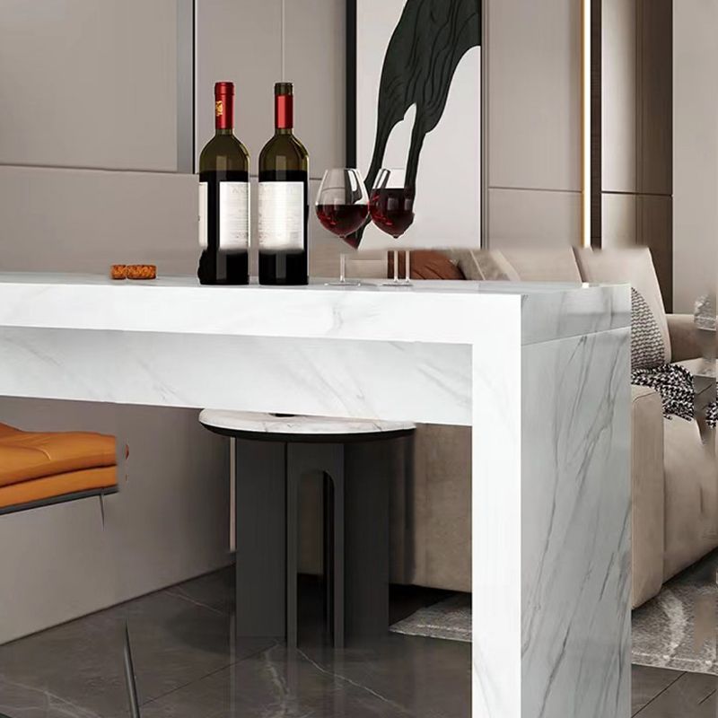 Modern Rectangle Stone Bar Dining Table Table for Living Room