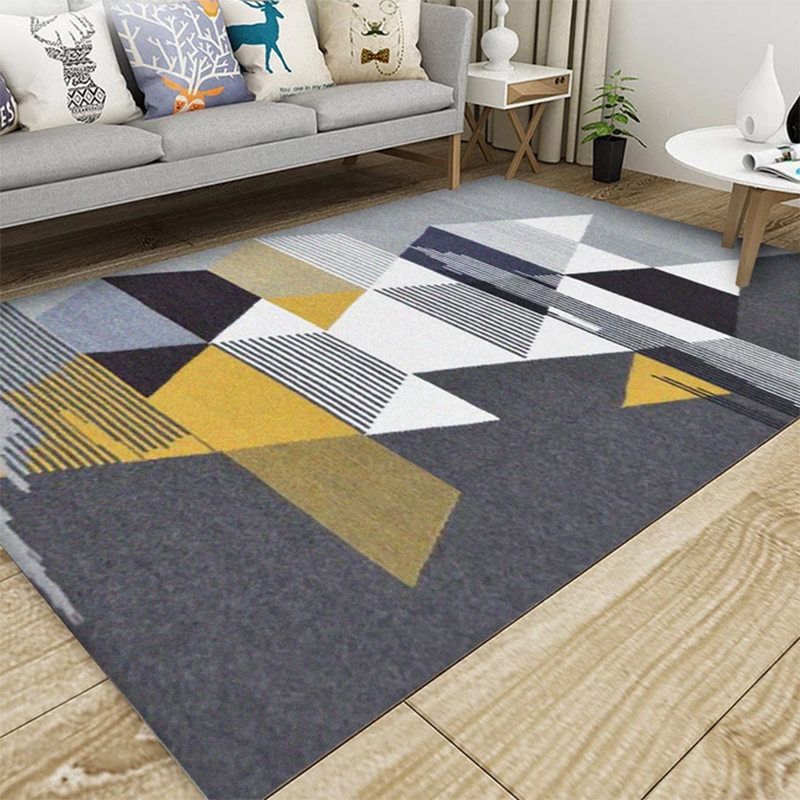 Dark Navy Modern Carpet Polyester Color Piece Area Carpet Washable Carpet for Living Room
