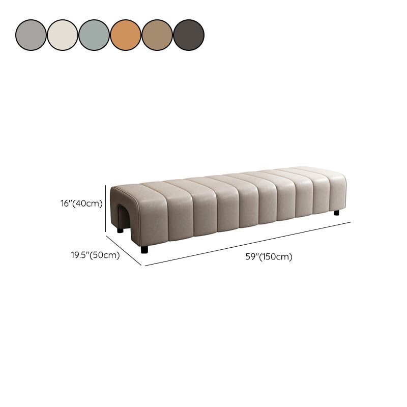 Rectangle Upholstered Bedroom Bench Modern Backless Seating Bench