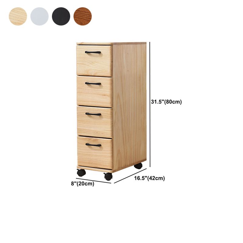 Solid Wood Accent Chest with Drawers 23.62" Wide Chest on Wheels