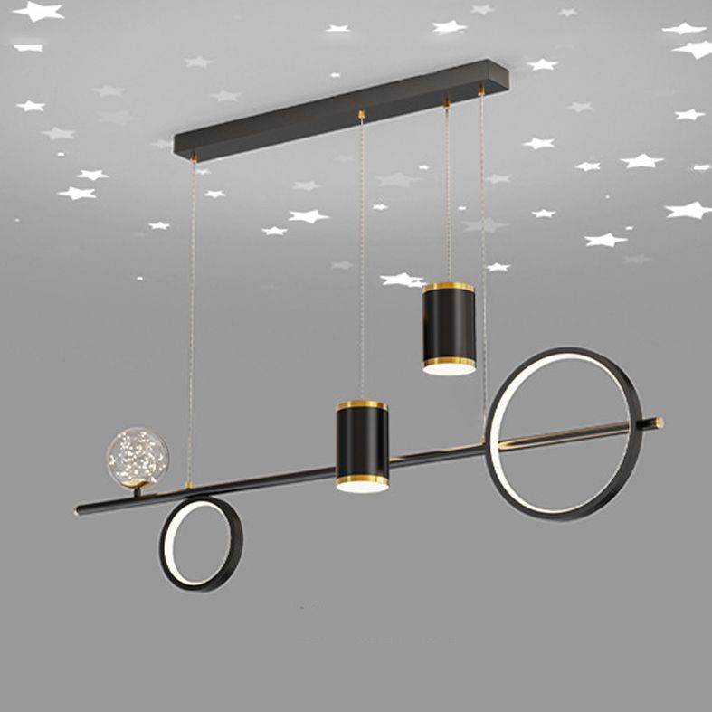 Acrylic Linear LED Island Light Contemporary Simplicity Hanging Lamp for Dining Room