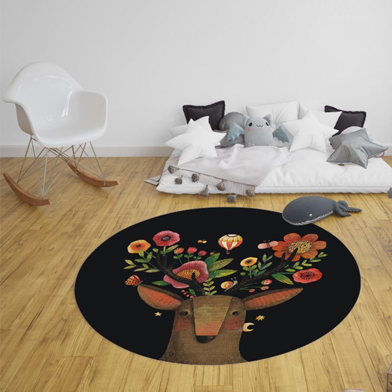 Formal Decoration Rug Multi Colored Animal Patterned Indoor Rug Synthetics Anti-Slip Pet Friendly Carpet