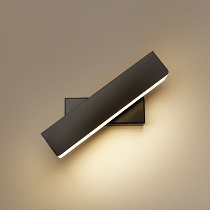 Rectangular Aluminium Rotatable Wall Sconce in Modern Concise Style Wrought Iron Wall Light with Acrylic Shade