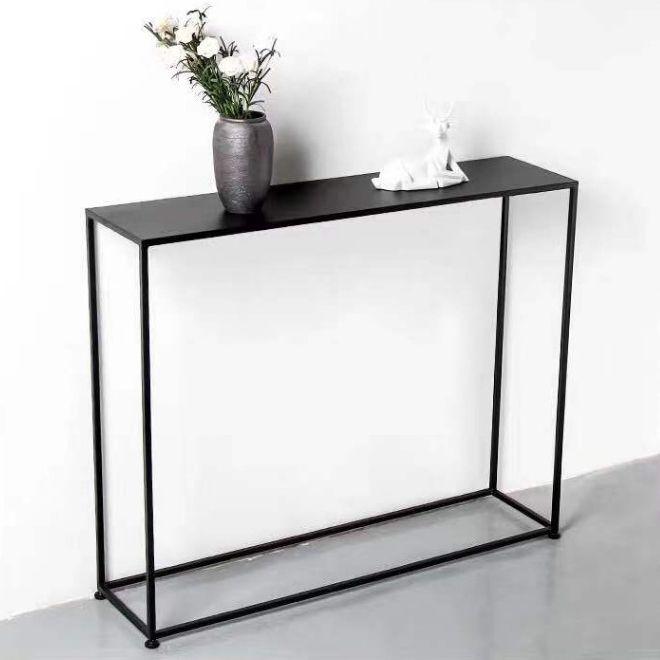 Metal Rectangle Console Table 9.8 Inch Wide Contemporary End Table