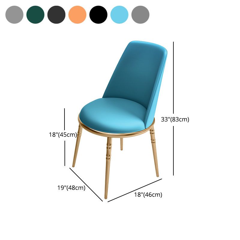 Silla lateral escandinava de piel sintética para el hogar, silla con respaldo sólido sin brazos