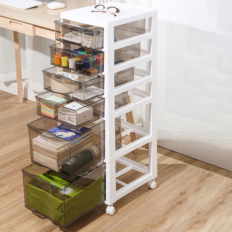 Vertical Transparent Filing Cabinet Modern Plastic Drawers File Cabinet