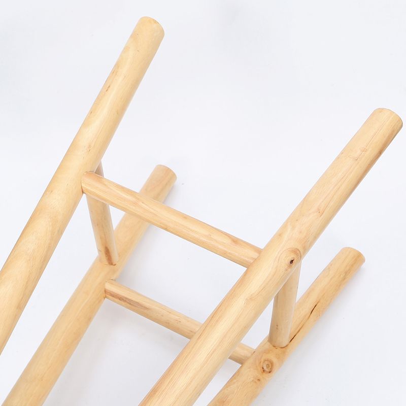 Contemporary Round Counter Bar Stool Wood Backless Bar Stool with Footrest