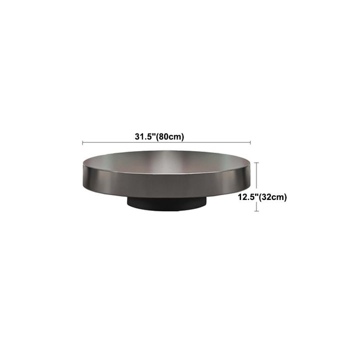Square Block Base Design Cocktail Table Grey/black Stainless Steel/Gla