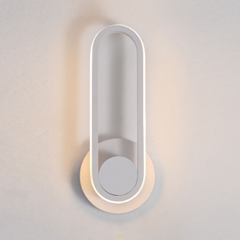 Oval Metal Wall Sconce Modern Style 1- Light Wall Mount Lighting