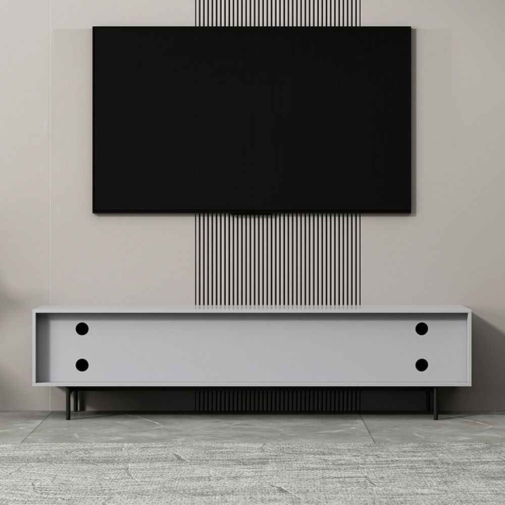 Industrial Enclosed Storage TV Stand Wooden Rectangle TV Cabinet with Splayed Legs