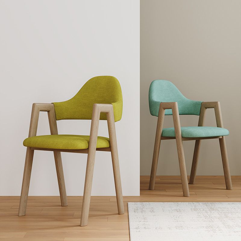 Home Nordric Arm Chair Open Back Wood Stackable Dining Room Chair with Sponge cushion