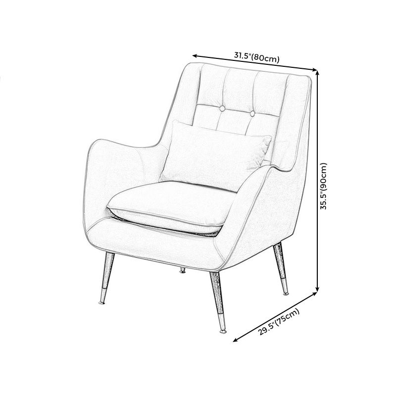 Contemporary 30.7" Wide Barrel Accent Chair with Basic Four Legs for Bedroom
