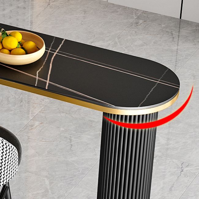 Contemporary Bar Table Set 1/2/3 Pcs Stone Top Bar Table with Upholstered Bar Stools