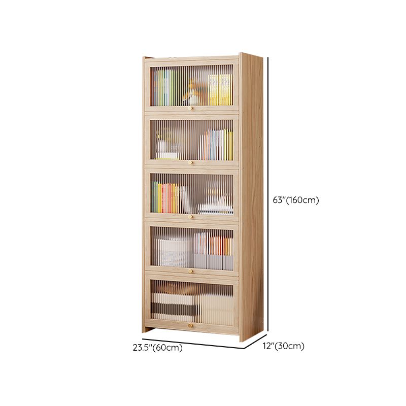 Natural Contemporary Cabinet, Solid Wood Accent Cabinet with Doors