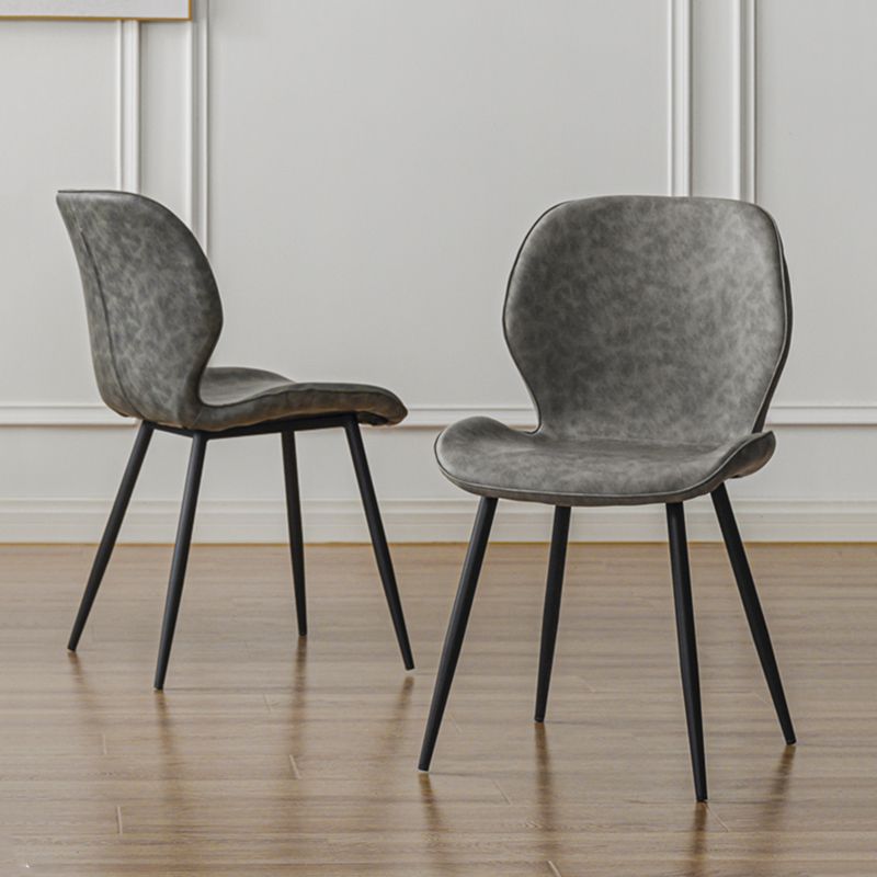 Metal Industrial Side Chair Matte Finish Wingback Dining Chair