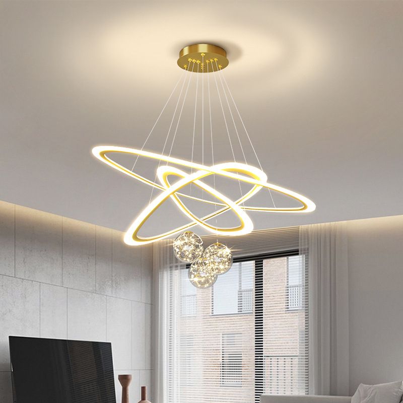 Multi Lights Pendant Chandelier Modern Style Glass Hanging Lamps