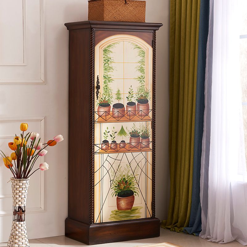 Industrial Storage Cabinet with Solid Wood Drawers and Doors