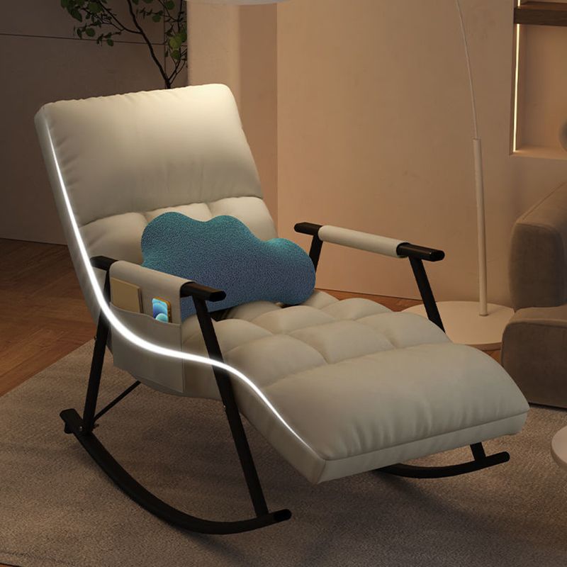 Modern Rocker Chair Upholstered Zero Gravity Button-Tufted Rocking Accent Chair