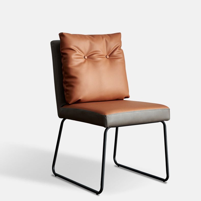 Ensemble de chaises contemporaines en métal, chaises d'appoint à dossier solide pour salle à manger (Ensemble de 2)