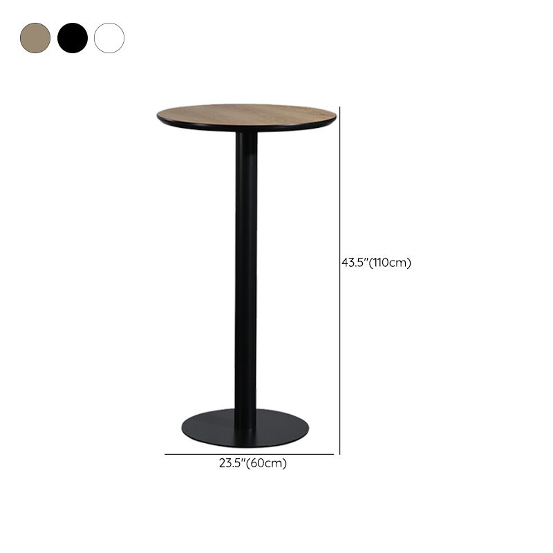 Contemporary Round Wood Top Bar Dining Table for Coffee Shop