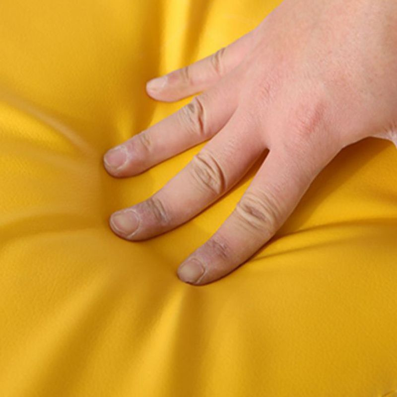 Contemporary Pouf Ottoman Faux Leather Upholstered Solid Color Square Ottoman