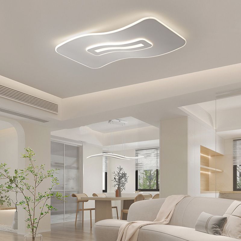 Contemporary Flush Mount Ceiling Light White Flush Lighting for Bedroom