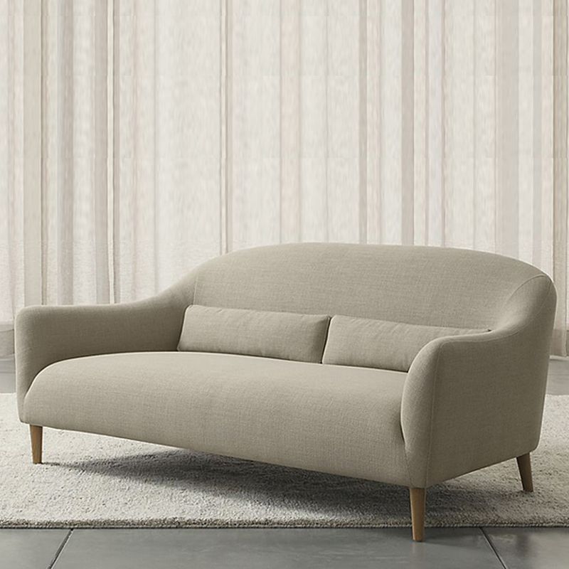 Scandinavian 3-Seat Linen Sofa Curved 33.86" D x 31.89" H Loveseat