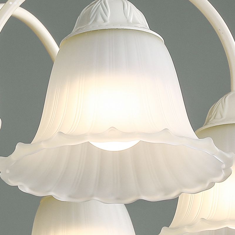 Modern Ceiling Lamp Multi-lights Semi-flush Mount Light Fixture with Glass Shade