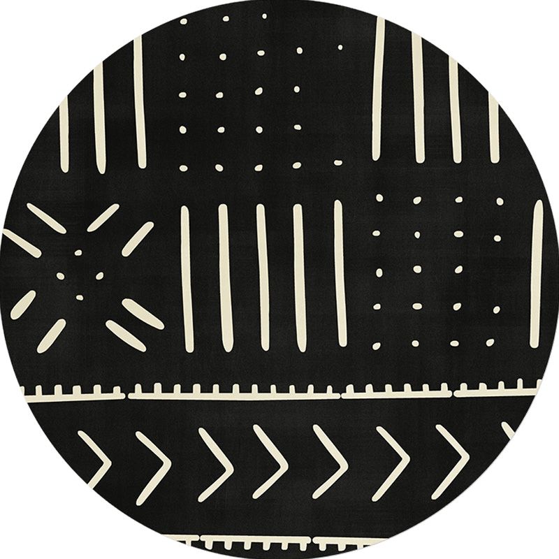 Modernistischer geometrischer Musterteppich mit Streifenschwarz-Gelb-Polyester-Teppich nicht rutschfestem waschbarer Haustier-Friendly-Teppich für Schlafzimmer