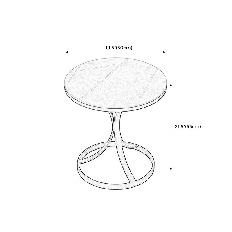 22" Tall Contemporary Round Side End Table Metal Pedestal Side Table