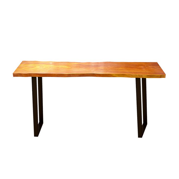 Industrial Natural Bistro Dining Table Rectangle Solid Wood Indoor Bar Dining Table