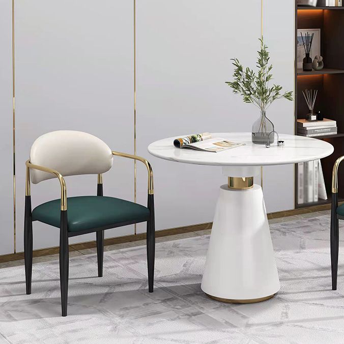 Sintered Stone Dining Table Modern Dining Room Table with Pedestal Base