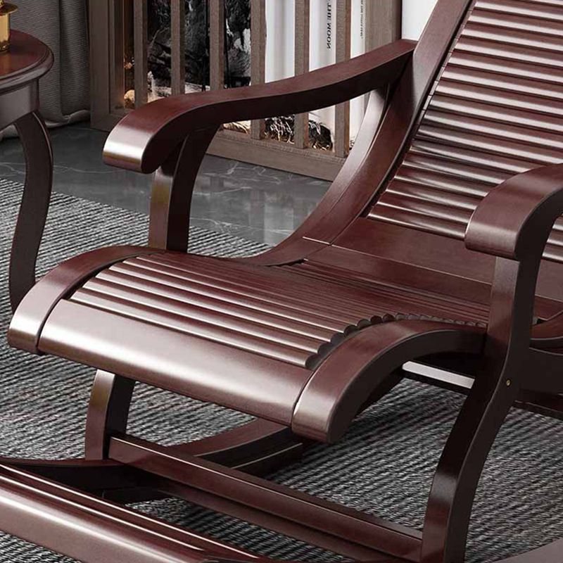 Traditional Rocker Chair Wooden Reclining with Gray Frame Recliner Chair