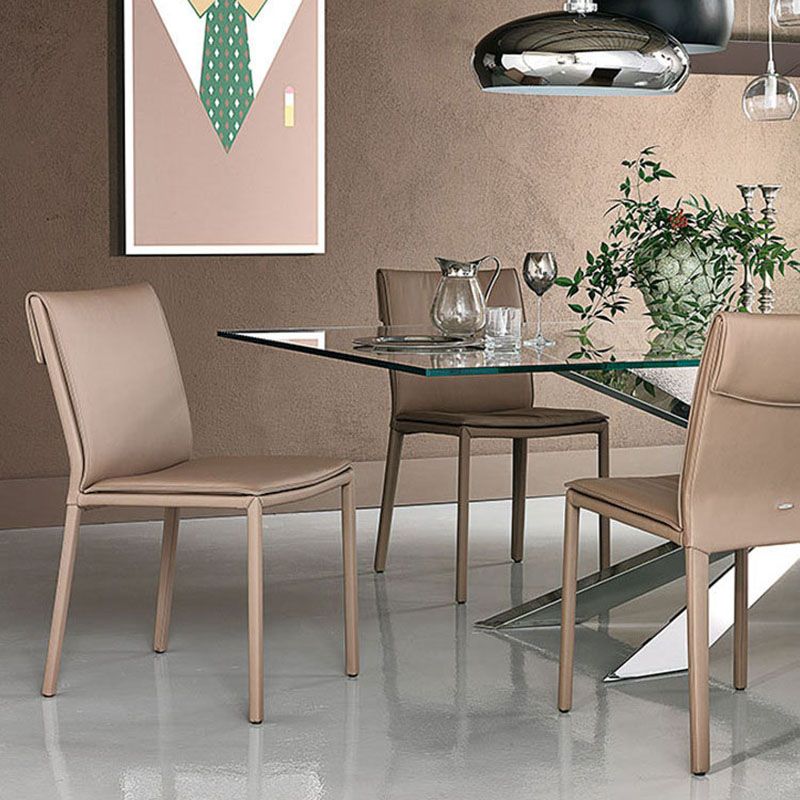 Modern Chairs Dining Armless Chair with Metal Legs for Kitchen