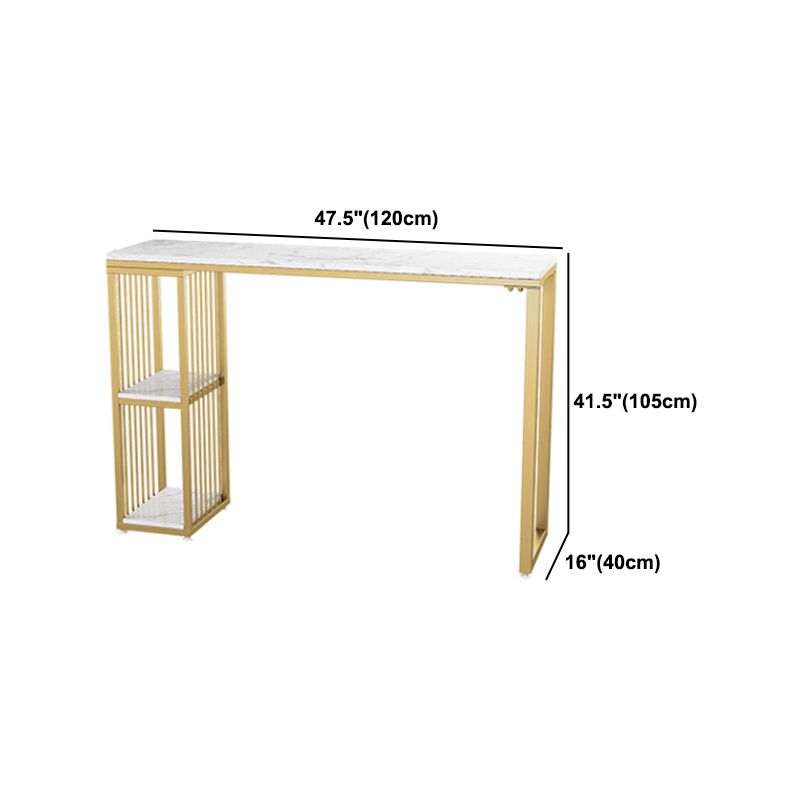 Glam 1/2/3 Pieces Metal Bar Table Set Rectangle Bar Table with High Stools for Home