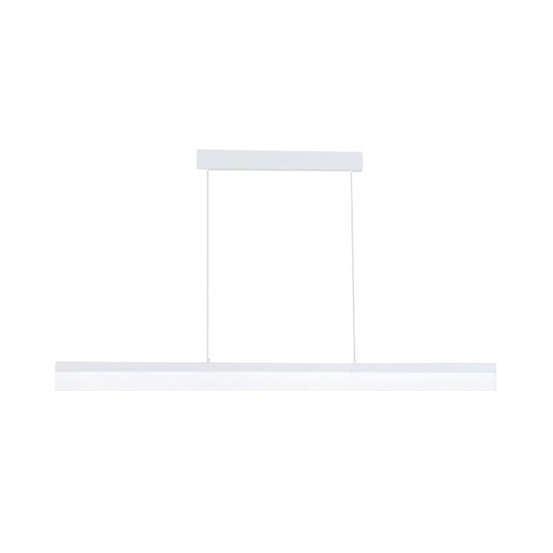 Black/White/Brown Linear Pendant Lighting Minimalist Metal LED Hanging Light in Warm/White/Natural, 31.5"/39"/47" Wide