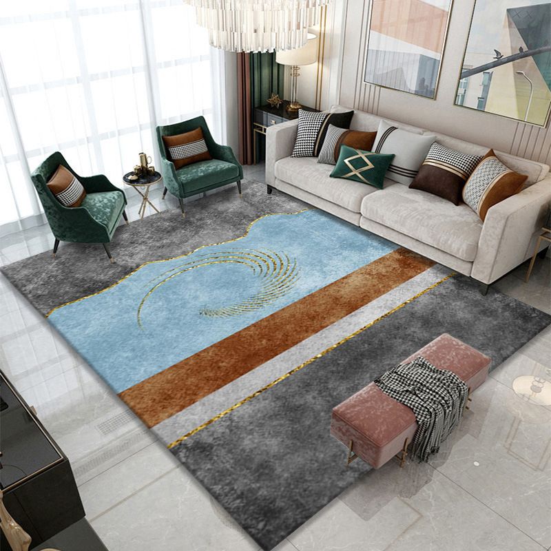 Licht grafisch modern tapijt polyester driehoek tapijt niet-slip achterste tapijt voor woonkamer