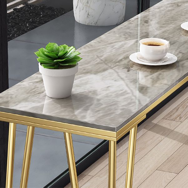 Glam Rectangular Counter Height Pub Set 1/4 Pieces Table and Stool Set