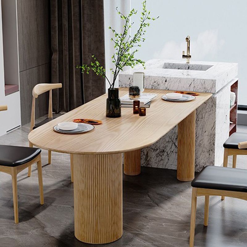 Modern Free Form Dining Table for Home Solid Wood Dinette Table