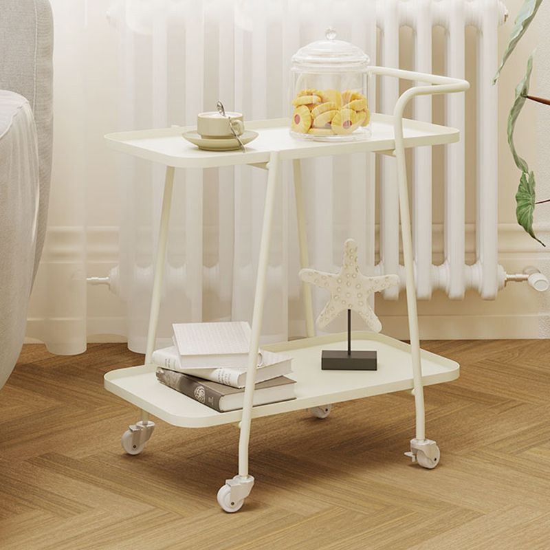 22"H Contemporary Corner Table Metal Double Tier Accent Side Table